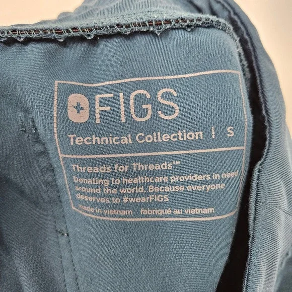 FIGS Zamora Jogger Pants Womens Small Caribbean Blue Technical Scrub Uniforms - Picture 8 of 9